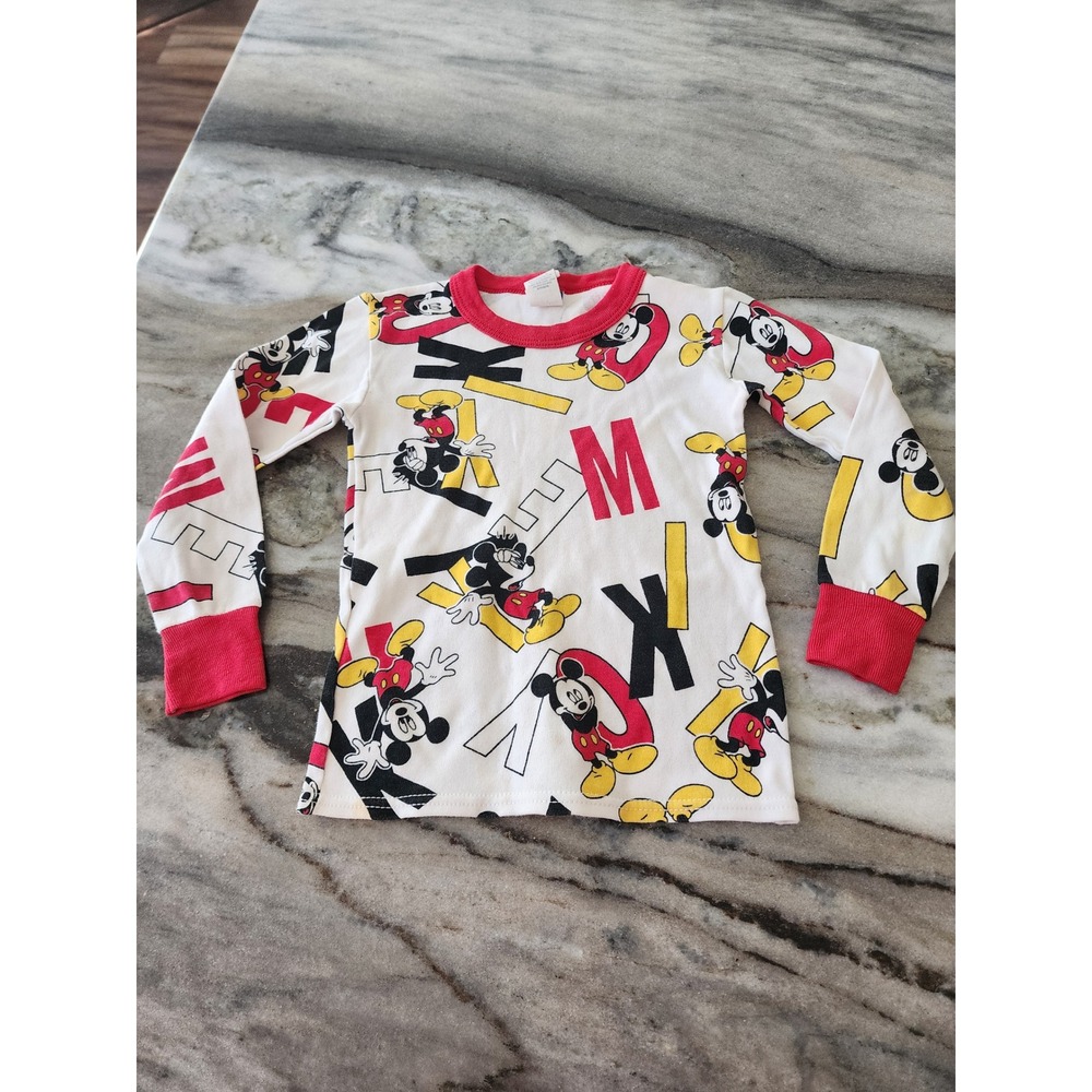 Vintgae Mickey's Stuff Mouse Graphic Long Sleeve‎ Pajama Shirt Size 6